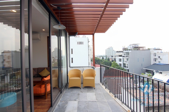 Top floor two bedrooms apartment for rent in the heart of Tay Ho, Ha Noi